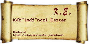 Kálmánczi Eszter névjegykártya